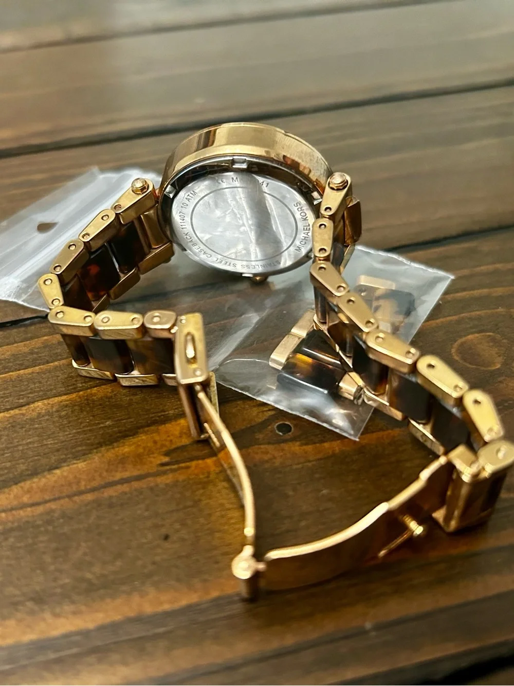 Michael Kors Rose Gold Tortoiseshell Link Watch